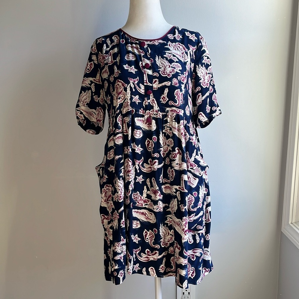 Piamita mermaid silk babydoll dress